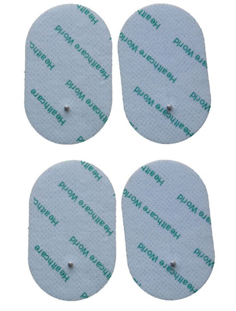 Healthcare World® Set of 4 Oval Stud Reusable Tens Electrode Pads