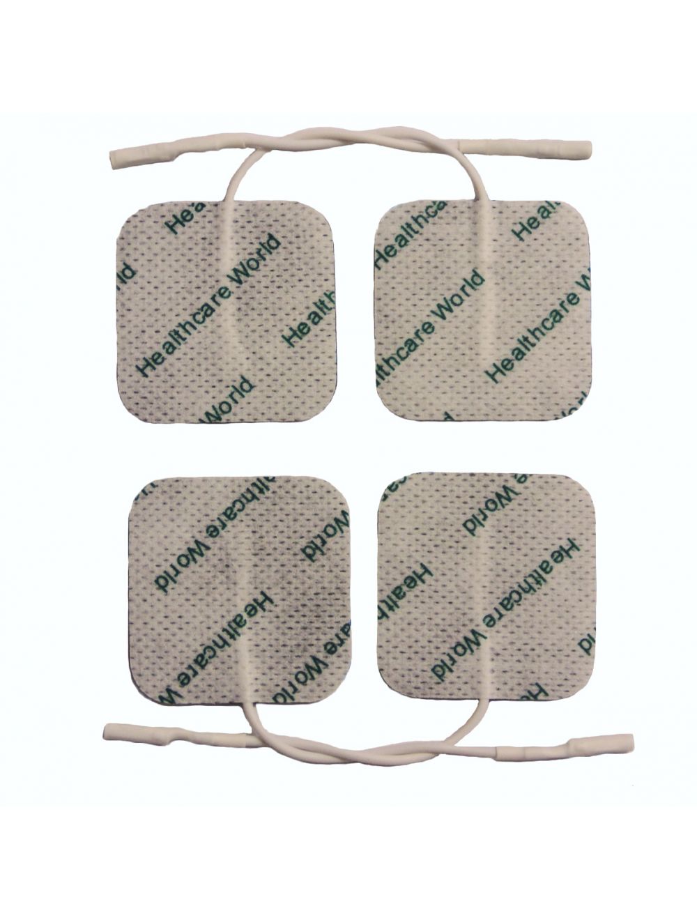 Healthcare World® Set of 4 Square Reusable TENS Electrode Pads 4cm x