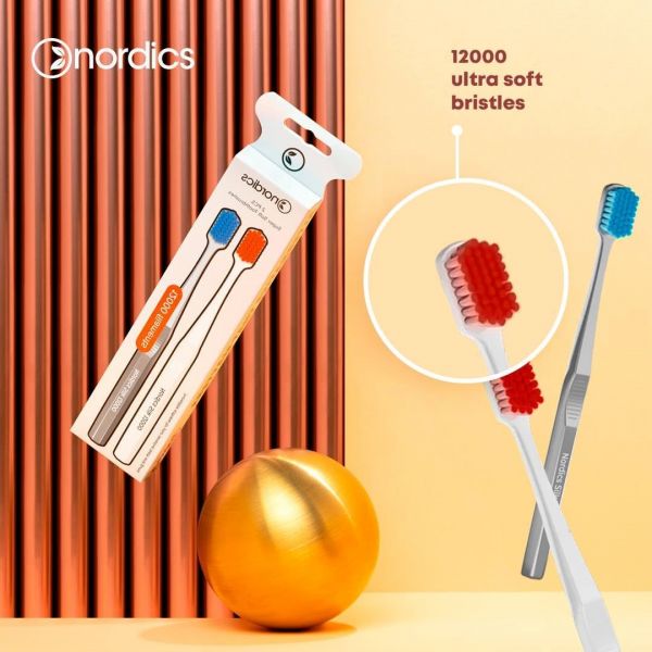 Nordics Adult Ultra Soft Toothbrushes With 12,000 Filaments