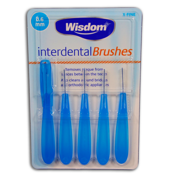 Wisdom Interdental Brushes pack of 5 X Fine Brushes 0.6mm Healthcare World