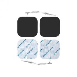 TENS Electrode Pads Square (4pcs) 5cm x 5cm Pre Wired Self-Adhesive Electrodes Compatible With Neurotrac, Tenscare, Auvon, Elle Tens devices