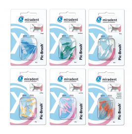 Miradent Inter dental Replacement Brushes for Pic-Brush Pack of 6 Choose from Various Sizes