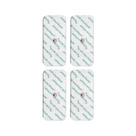 TENS Electrode Pads with Large 3.9mm Stud (Set of 4) – Reusable Self-Adhesive Electrodes Compatible with Compex, Cefar Easy Machines | Healthcare World