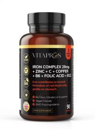 VITAPROS IRON COMPLEX 28mg + ZINC + C + COPPER + B6 + FOLIC ACID + B12