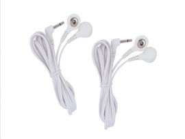 Healthcare World TENS Electrode Leads – Male Snap with 3.5mm Plug, Reusable Lead Wires for Compatible TENS Machines (1 Pair)