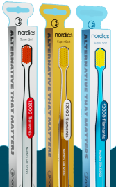 Nordics Adult Ultra Soft Toothbrushes With 12,000 Filaments - Pack of 3