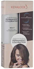 Keralock Permanent Hair Color, Chocolate Brown - 150ml, No Premix Needed, Reusable for Up to 4 Months - All-in-One Dye with Conditioner & Brush