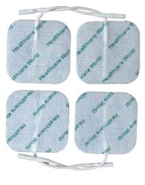 TENS Electrode Pads Square (4pcs) 5cm x 5cm Pre Wired Self-Adhesive Electrodes Compatible With Neurotrac, Tenscare, Auvon, Elle Tens devices