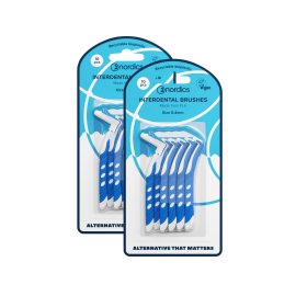Nordics L-Shaped Interdental Brushes 0.4-0.8mm - Effective Plaque Removal & Gum Care 2PK (20PCS)
