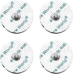 TENS Electrode Pads (4pcs) Round Self-Adhesive Electrodes with 3.9mm Stud Connection – Targeted Pain Relief Compatible with TENS & EMS Devices