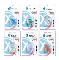Miradent Inter dental Replacement Brushes for Pic-Brush Pack of 6 Choose from Various Sizes