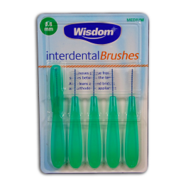 Wisdom Interdental Brushes pack of 5 Medium Brushes 0.8mm Healthcare World